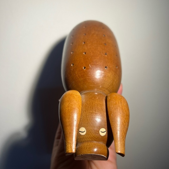 Vintage Mcm Teak? wooden pig toothpick orderve holder Japan Kitschy - Picture 2 of 12